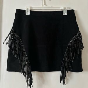 Black Western Fringe Skirt